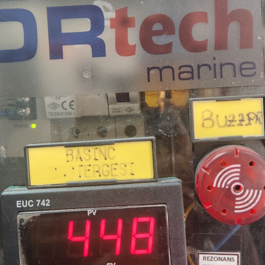 Ortech Marine branded control panel installed on board