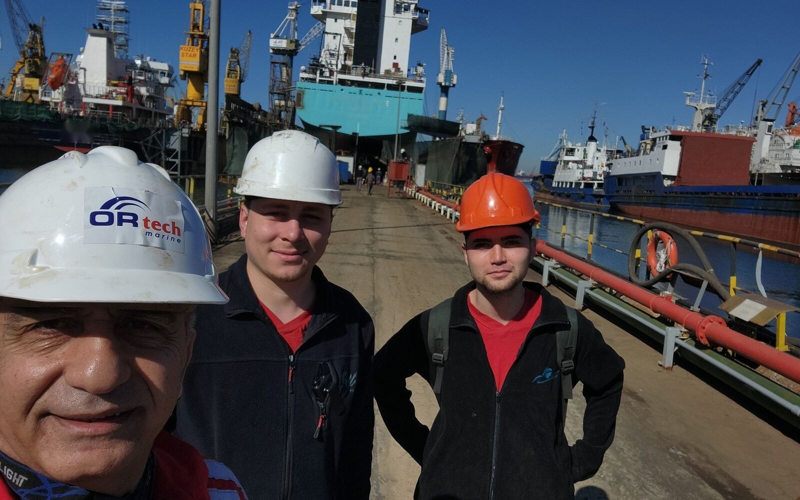 Ortech Marine engineers on site at a Tuzla shipyard