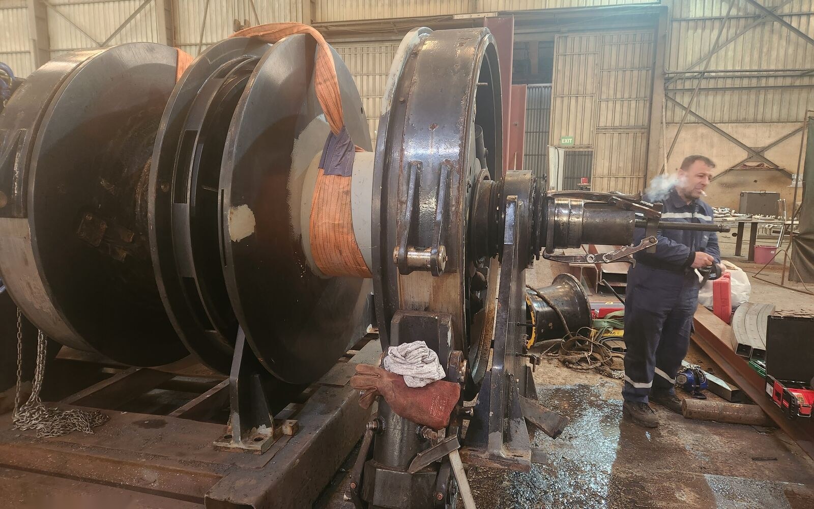 Winch overhaul in the workshop